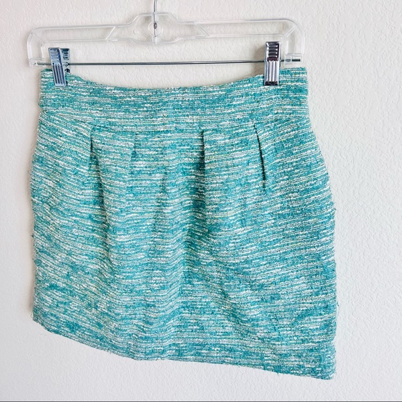 Zara Woman Mint Green Tweed Mini Skirt - Picture 4 of 16